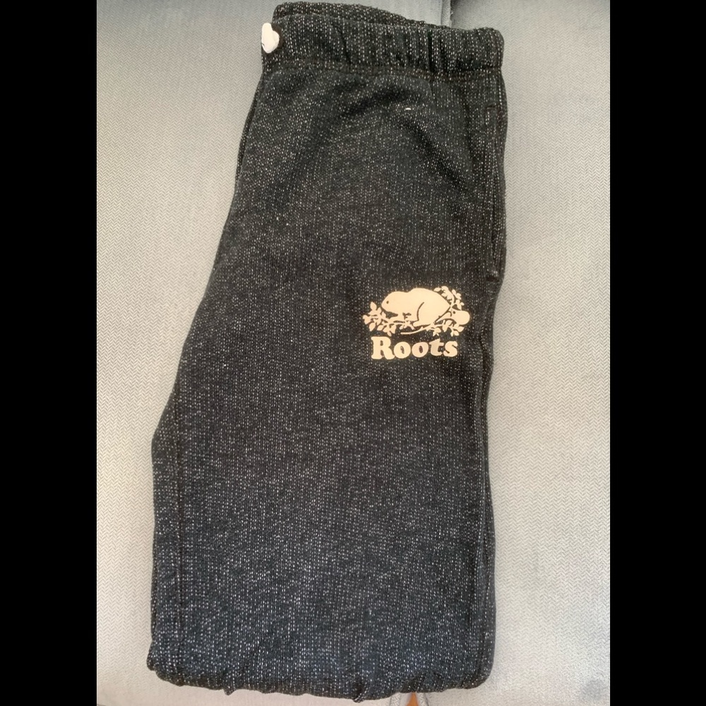 Roots kids size 12 girls dark grey sweatpants